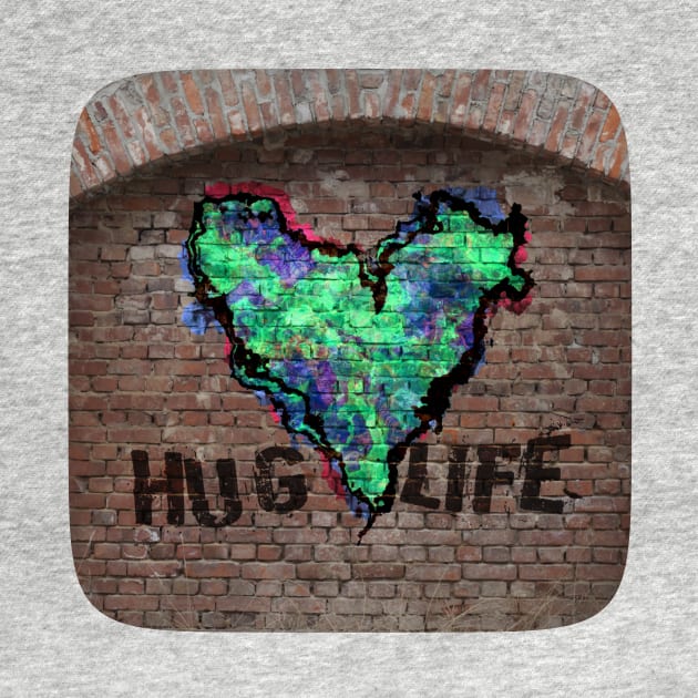 Hug Life - Green Graffiti by Leroy Binks